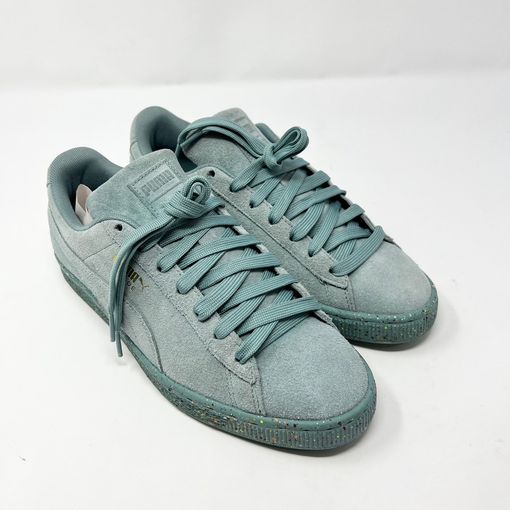 Puma Suede 386652-03 Mens 8 Blue Green Suede Sneakers Low Top Shoes